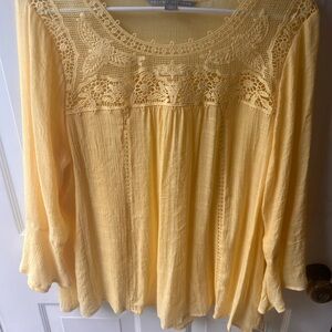 Valerie Stevens Yellow Lace Blouse